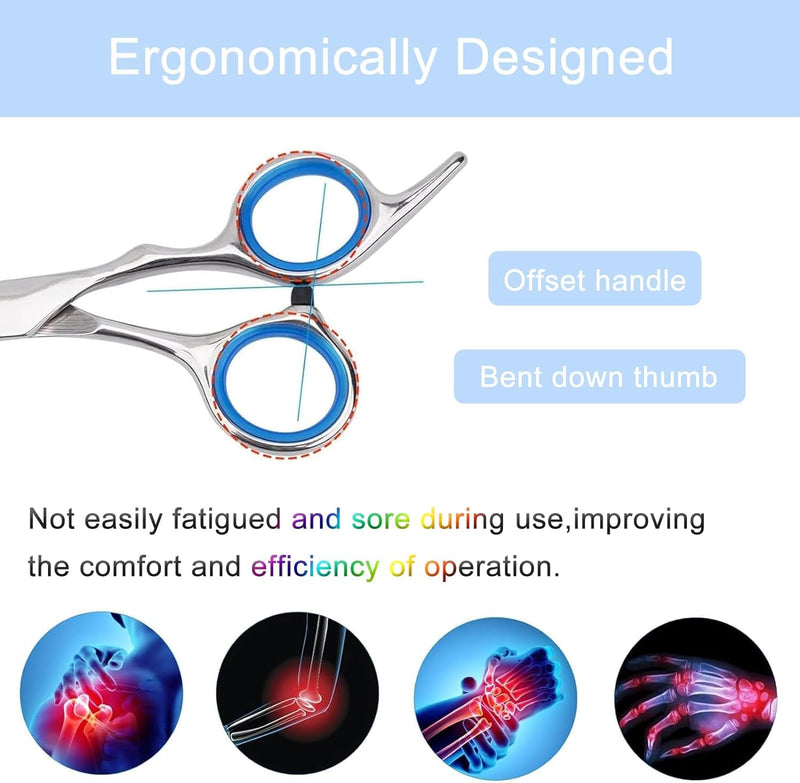 Gentpovth dog scissors set, professional 5-in-1 dog scissors, dog and cat safety grooming scissors, including thinning scissors, curved, straight scissors, grooming comb, for cats and other animals - BeesActive Australia