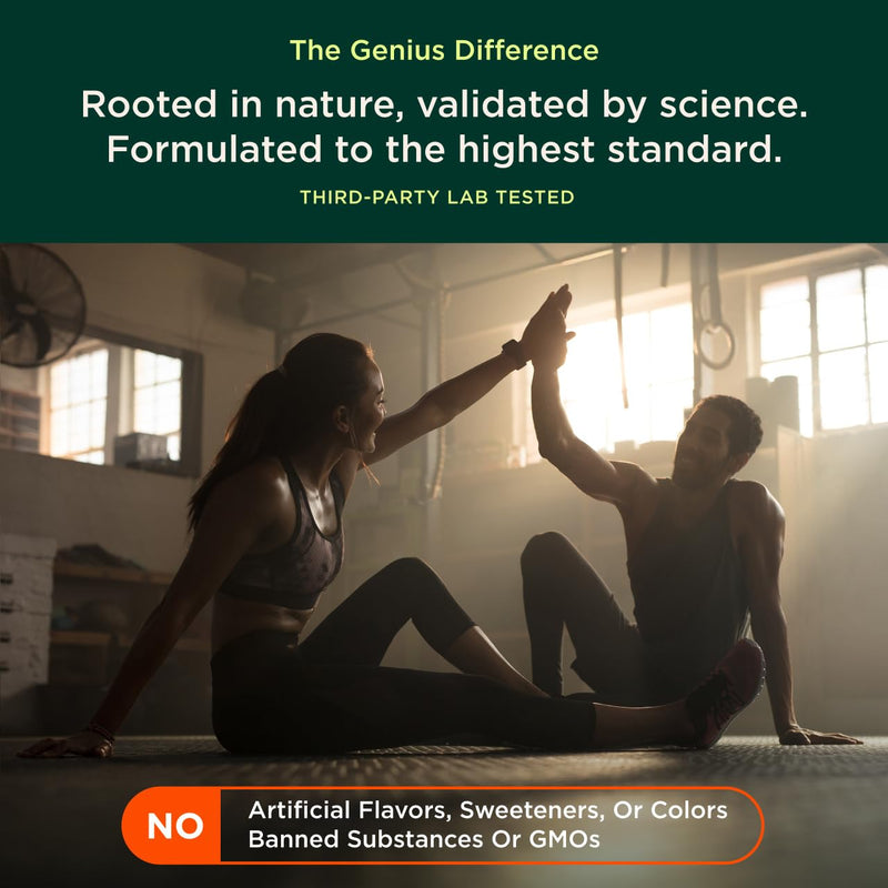 The Genius Brand Genius Lion's Mane - Plant-Based Supplement for Memory, Focus & Mood Support - Organic & Non-GMO - 120 Veggie Capsules 120 Count (Pack of 1)