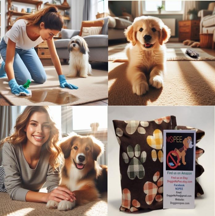 Dog Marking Prevention - Indoor -Permanent - Effective Solution - Stops Dogs from Marking or Peeing - eliminates a Dog's urge to Mark- Put Bag Down and Your Problem is Solved! (White Woof) - PawsPlanet Australia