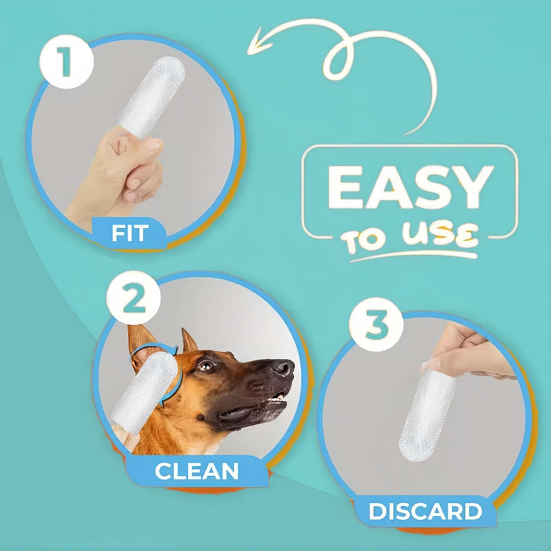 50PCS Dog Ear Wipes,Dog Ear Cleaner Finger Wipes,Pet Wipes for Dogs & Cats,Ear Drops for Dogs Relief,Dog Ear Wipes & Cleaner for Dogs & Cats,Pet Soft Finger Wipes with Aloe to Remove Wax