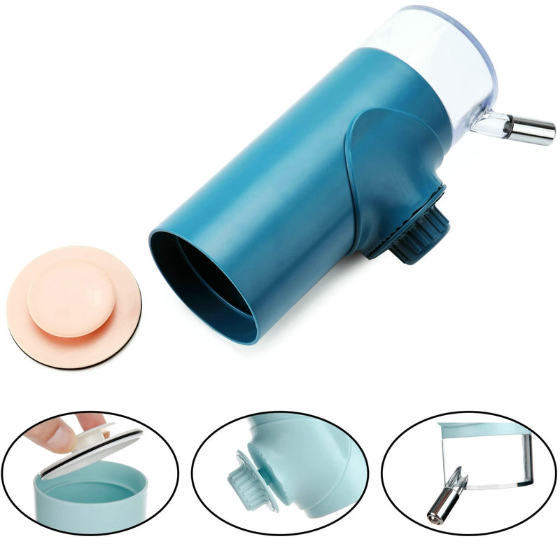 Dog Crate Water Bottle Stainless Steel Leak-Proof Ball 24oz Top Fill Dog Water Dispenser for Cage Dark Blue - BeesActive Australia