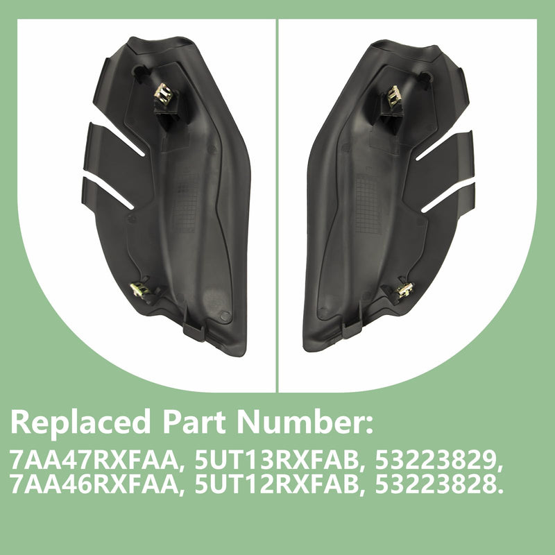 Front Windshield Wrap Corner Trim & Wiper Cowl Panel for Left & Right Side - Compatible with 2017-2023 Jeep Compass - Replaces# 7AA47RXFAA, 7AA46RXFAA, 5UT13RXFAB, 5UT12RXFAB- Engine Hood Hinge Cover