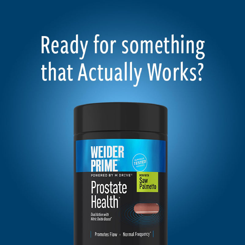 Weider Prime Prostate Health for Men, Saw Palmetto, Dual Action with N.O. Boost, Promotes Flow and Normal Frequency, 60 Veggie Capsules - BeesActive Australia