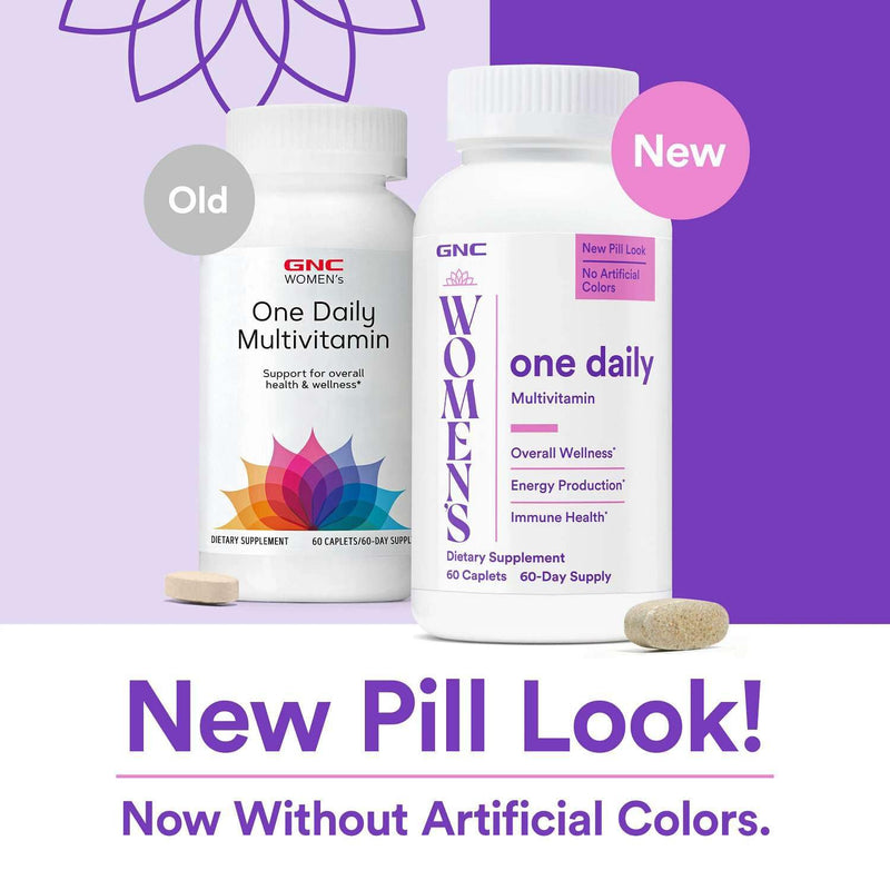 GNC Women's One Daily Multivitamin Essentials, 60 Count, 60 Servings | Nutrient Dense Blend With 19 Vitamins and Minerals Supports Immune Health and Healthy Hair, Skin, and Nails, Gluten-Free New Version
