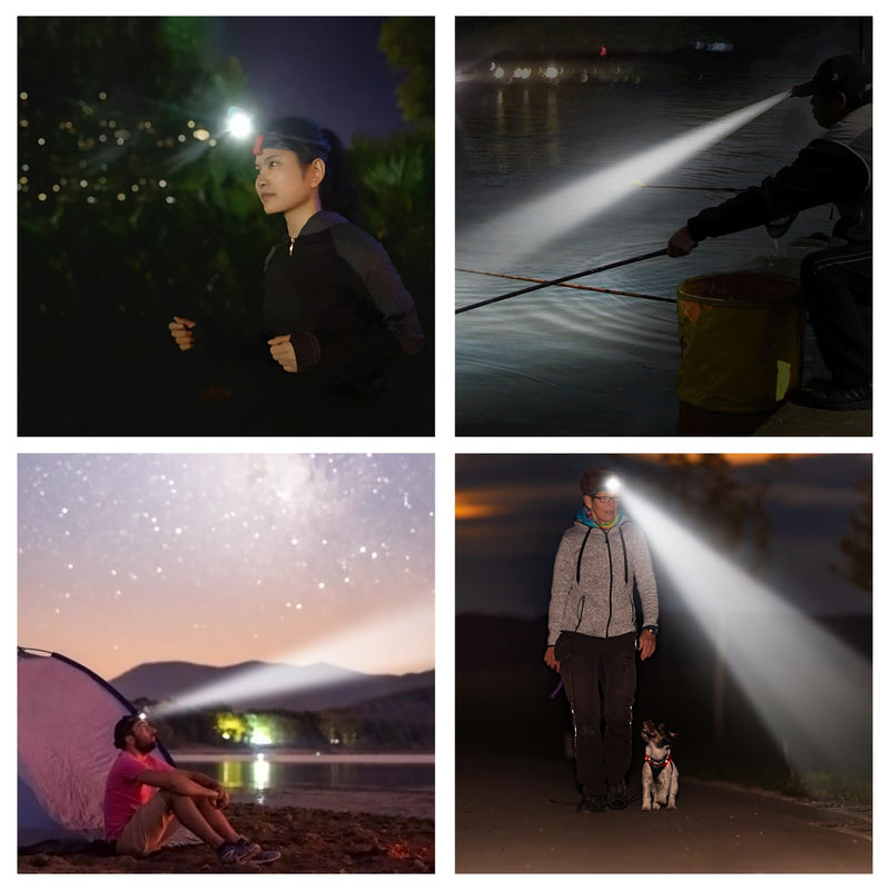 klarus HC3 2pcs Rechargeable Motion Sensor Cap Visor Light - 100 Lumens COB LED Clip on Hat Light - Headlamp Flashlight with Red Light for Fishing Running Camping Reading Black Red 2Pcs