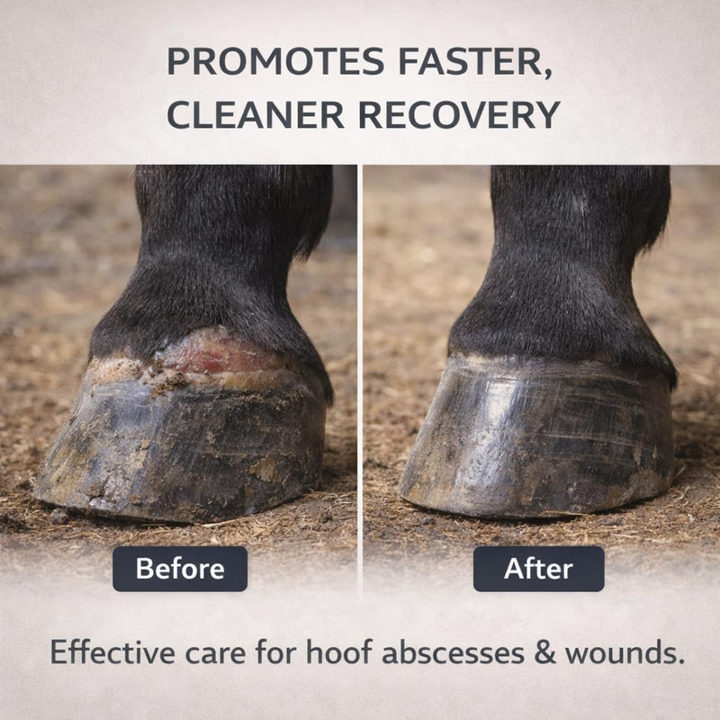 PolDress Hoof | Poultice for Horses | Veterinary Hoof and Wound Poultice | For Abscess, Swelling, Infection, and Inflammation | Hot Cold or Dry Use | 15cm x 14cm (Pack of 1) Pack of 1