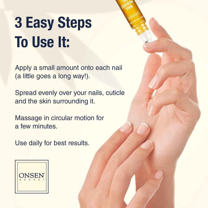 Onsen Secret Nail Reboot Duo - Treatment for Damaged Nails - Natural Nail Care & Cuticle Repair - Visible Results For Perfect Nails, Cuticle Conditioner Cream 15ml & Nail Reboot Oil 10ml 0.85 Fl Oz (Pack of 2)