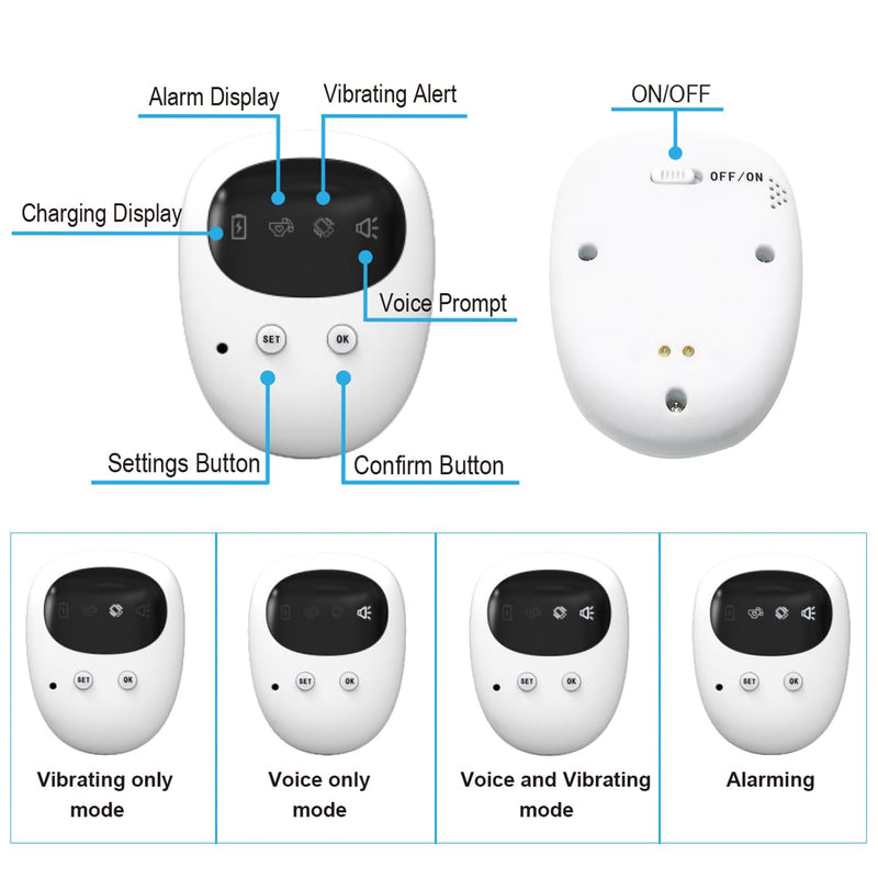 FENCY Wireless Bedwetting Alarm for Boys and Girls, USB Rechargeable, Pee Alarm, White - BeesActive Australia