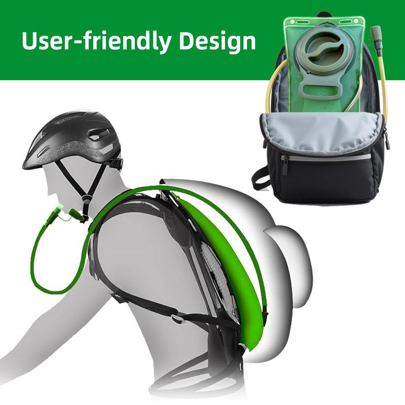 Hydration Bladder, 2L Water Bladder for Hiking Backpack Leak Proof Water Reservoir Storage Bag, BPA-Free Water Pouch Hydration Pack for Camping Cycling Running, Military Green 2 Liter