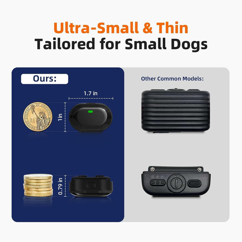 Ultra-Small Dog Shock Collar for 2 Dogs, Ultra-Light & Thin Dog Training Collar with 1300ft Remote, Tailoredfor Small Dogs 5-15lbs & Medium Dogs, 198-Level Control, Waterproof, Rechargeable(White) White - BeesActive Australia