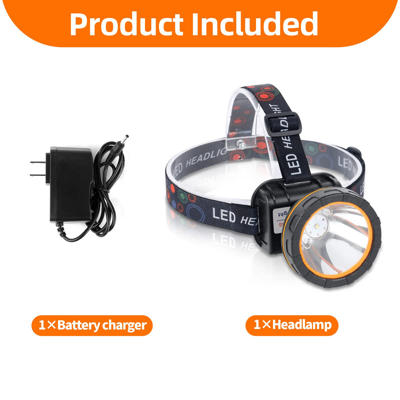 20W Superbright Coon Hunting Lights, High Lumens LED Headlamp with 2 Light Modes, Waterproof & Rechargeable Flashlight, Perfect for Outdoor Hiking, Hunting, Fishing, Night Activities Black-White light
