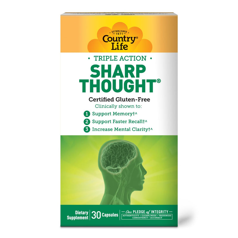Country Life Sharp Thought - Memory & Cognitive Support Supplement ‚Äì Sharp-PS Gold Phosphatidylserine + DHA ‚Äì Promotes Mental Clarity & Faster Recall ‚Äì Gluten-Free, 30 Capsules 30 Count (Pack of 1) - BeesActive Australia