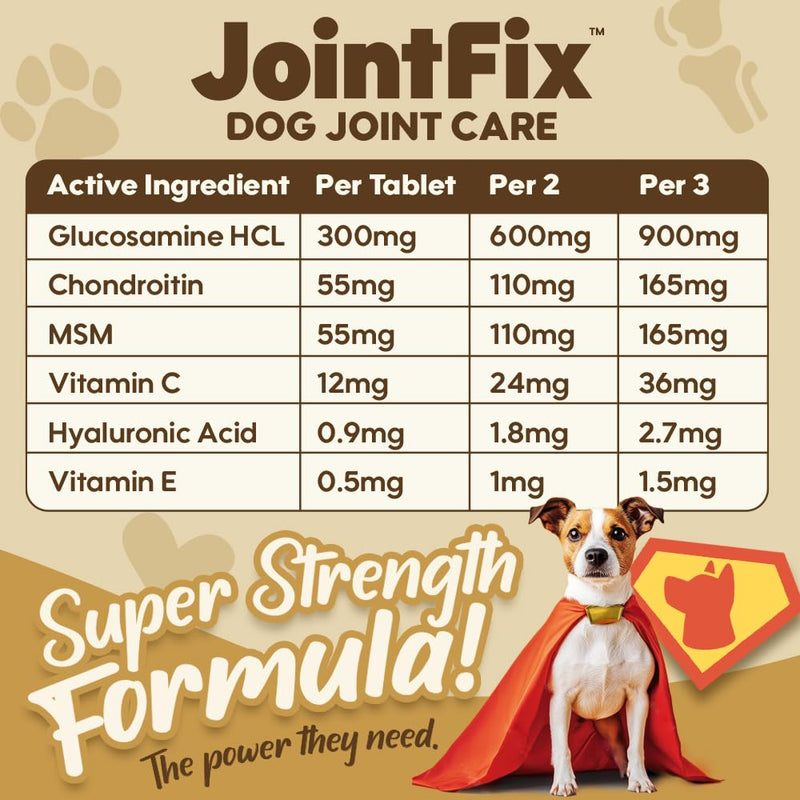 Bouncer's Joint Supplements for Dogs - High Strength Glucosamine, Chondroitin & Hyaluronic Acid | Affordable Mobility Support for Senior Dogs | 100% Recyclable | Letterbox Friendly 240 Tablet Pack