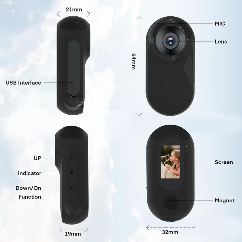 Goshyda HD 1080P Cat Collar Camera 170° Wide Angle Lens Pet Dog Collar Camera Sports Action Camera with Video Recording for Mountain Biking Traveling with Pets - BeesActive Australia
