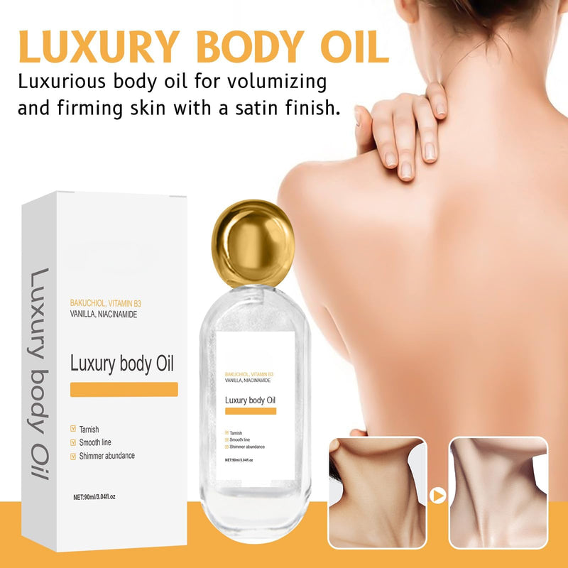 Luxury Body Oil ,90ml | with Vitamin B3, Vanilla and Coconut Oil Extra, Smooths Lines, Soothe dryness, Enhances Glow , for Radiant Skin