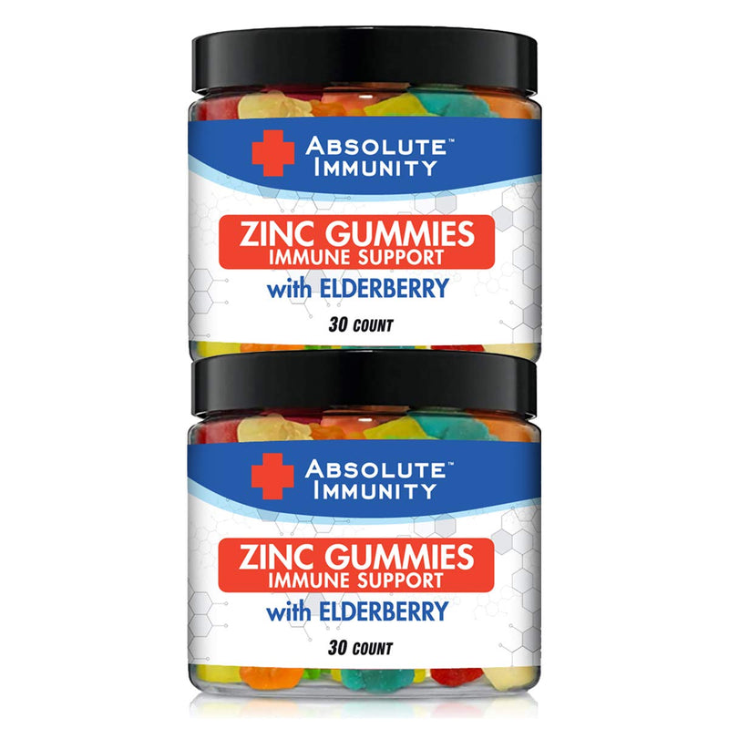 Absolute Immunity ZINC and Elderberry Gummies Adults and Kids 30ct 2 Pack | Immune Support Formula – Elderberry and zinc gummies help support a healthy immune system for adults and kids.