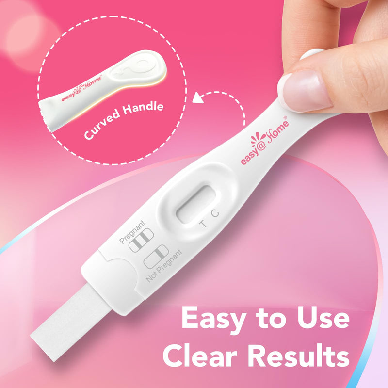 Easy@Home Pregnancy Test Sticks: 5 Count - Reliable and Early Detection Pregnancy Sticks - Precise Results in Minutes - Easy to Use at Home Urine Pregnancy Tests with Curved Handle