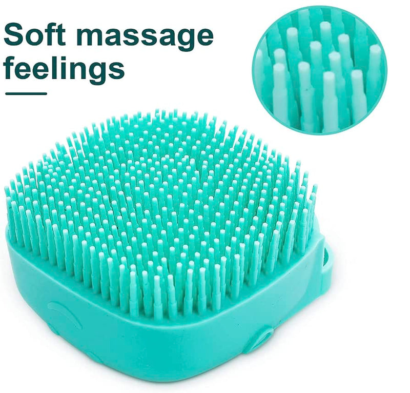 Pet Bath Massage Brush Puppy Dog Cat Grooming Cleaning Soft (Blue) Blue - BeesActive Australia
