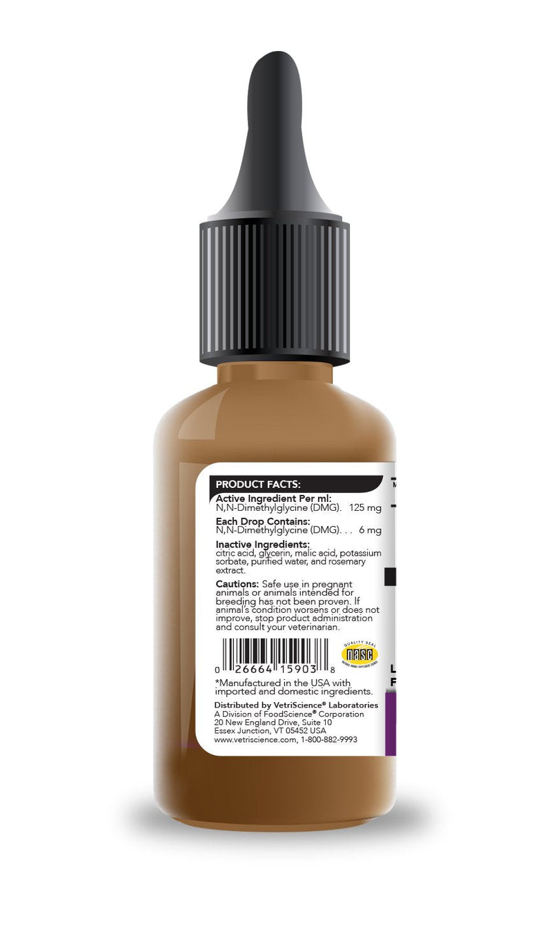 VETRISCIENCE Vetri DMG Liquid, 30mL Dropper - Supports Immune System, Stamina, Skin Irritation, Watery Eyes, and Performance for Dogs and Cats 1 Fl Oz (Pack of 1) - BeesActive Australia
