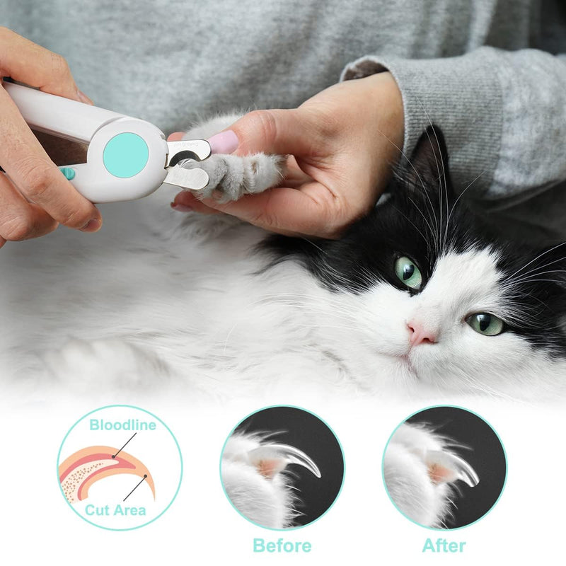 Adiwo nail clippers with LED light for dogs, cats, 2-in-1 claw scissors and dog nail grinder with nail file and splash-proof protection device for dogs, cats, rabbits and other pets - BeesActive Australia