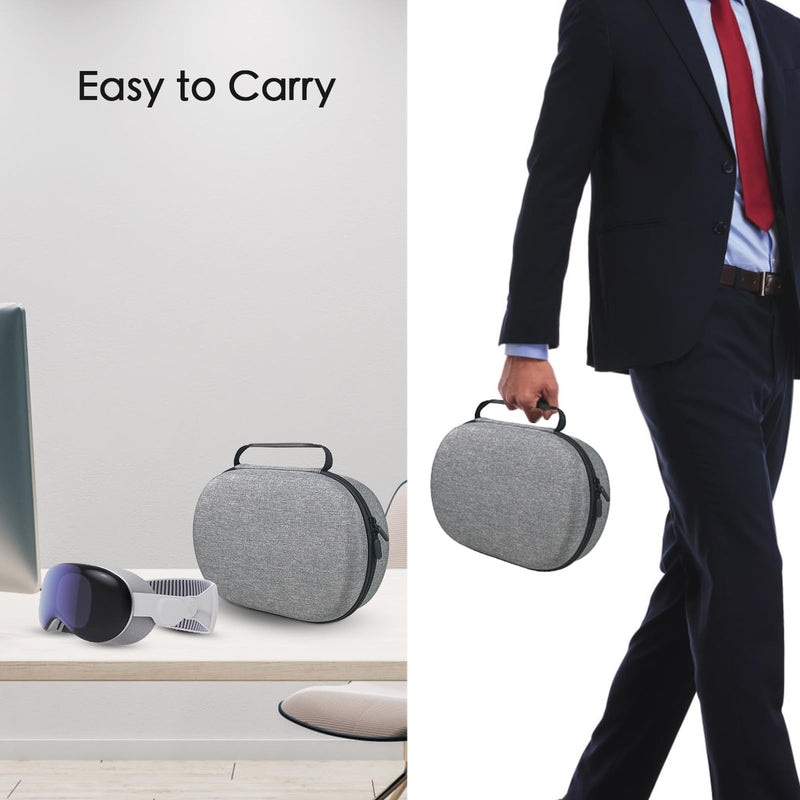 DDgro Apple Vision Pro Carrying Case - Ultimate Travel Solution for Your VR Headset (Grey) Grey - BeesActive Australia