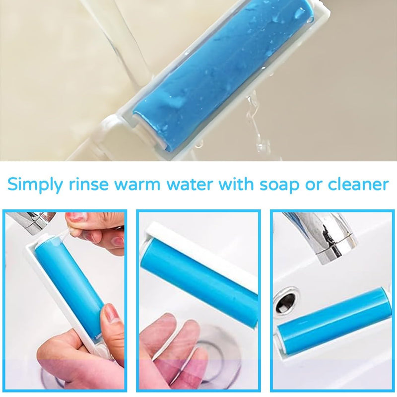 Reusable mini lint roller, clothing lint roller, travel size handbag, sustainable pet hair remover for dog hair, cat hair and lint, pack of 4 - BeesActive Australia