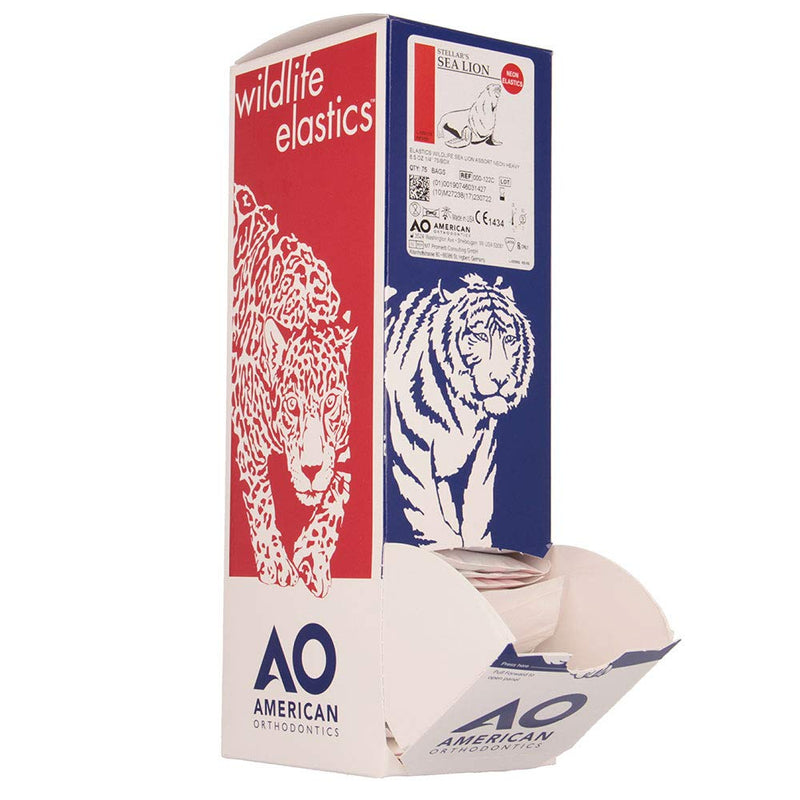 American Orthodontics Sea Lion Elastics, 1/4 in, 6.5 oz, Latex, Neon Heavy, 6.5 Oz 7500