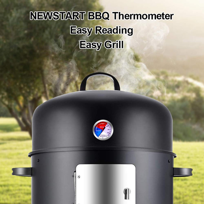 BBQ Thermometer Gauge - Charcoal Grill Pit Smoker Temp Gauge Grill Thermometer with Fahrenheit and Heat Indicator (2 Pack) 2 Pack