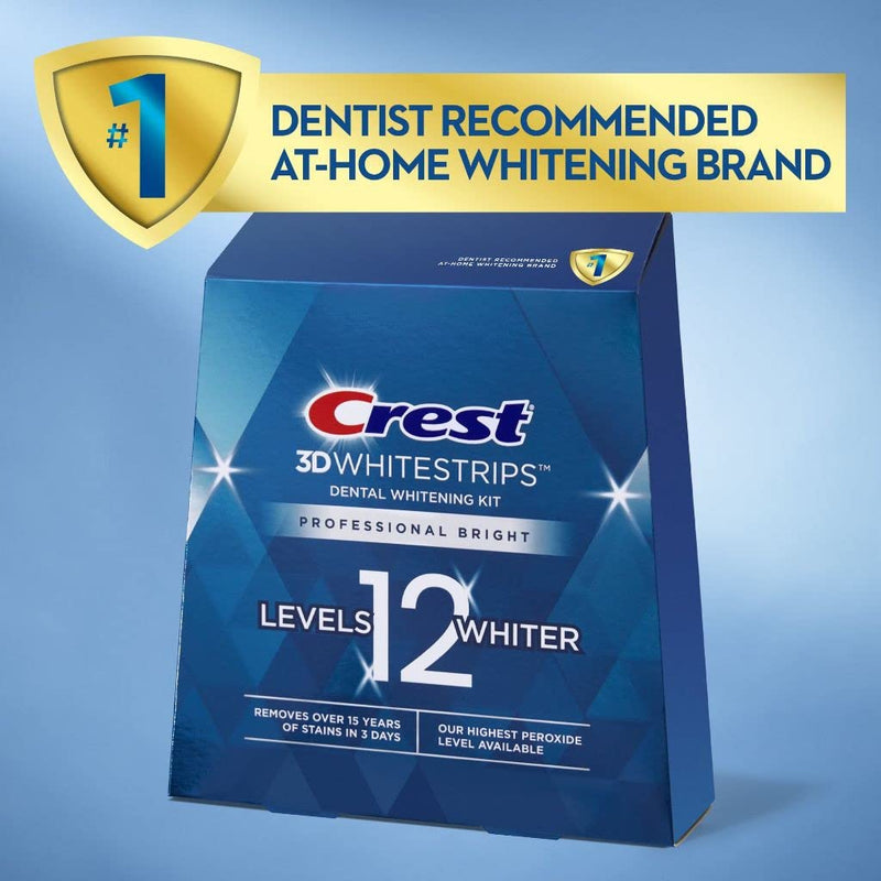 Crest 3D Whitestrips Professional Bright Levels 12 Teeth Whitening Kit, 18 Treatments, 1, 36.0 Count 36 Count (Pack of 1) - BeesActive Australia