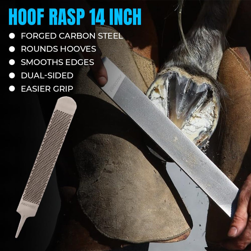 Hoof Rasp 14 inch, Carbon Steel Farrier File Tool for Easy Cleaning, Horseshoe File with Easy Grip for Cow, Horse, Goat and Pig - BeesActive Australia