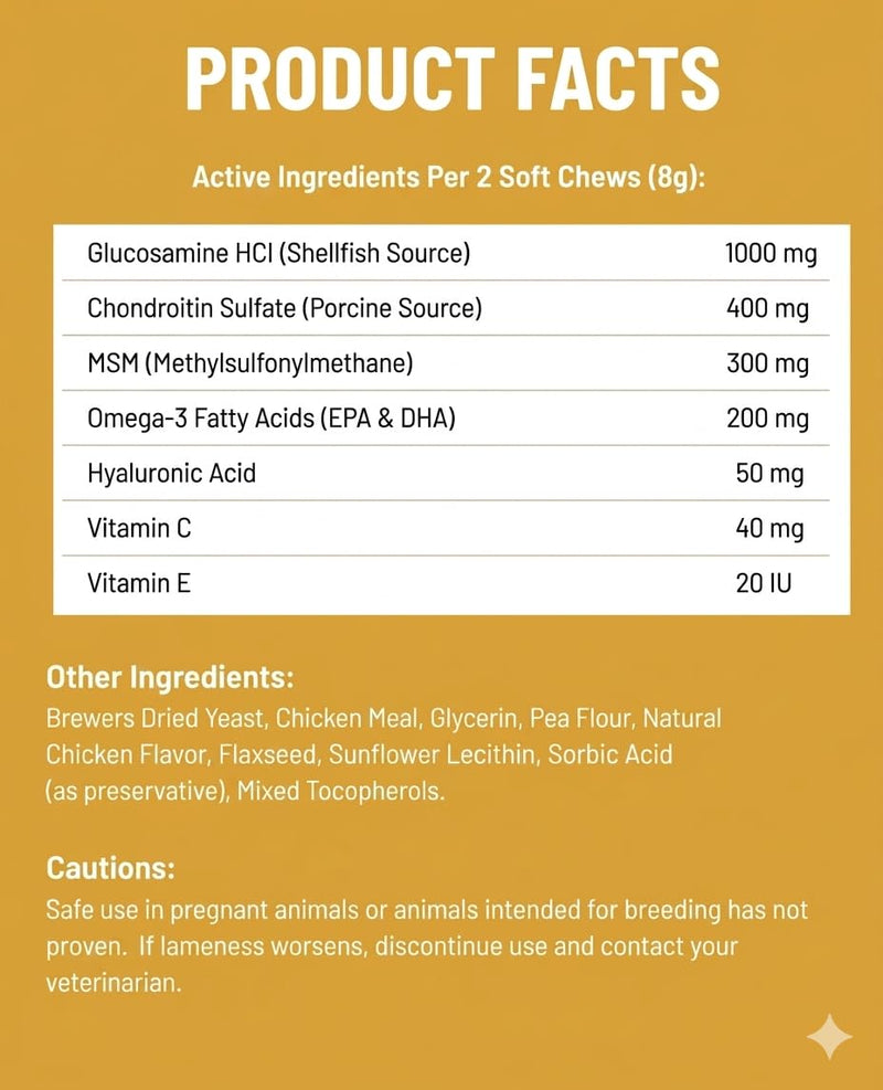 Joint Care Supplements for Dogs – Supports Healthy Joints,Mobility & Cartilage,Natural Ingredients,Vet-Approved Soft Chews for All Breeds & Ages-200Ct