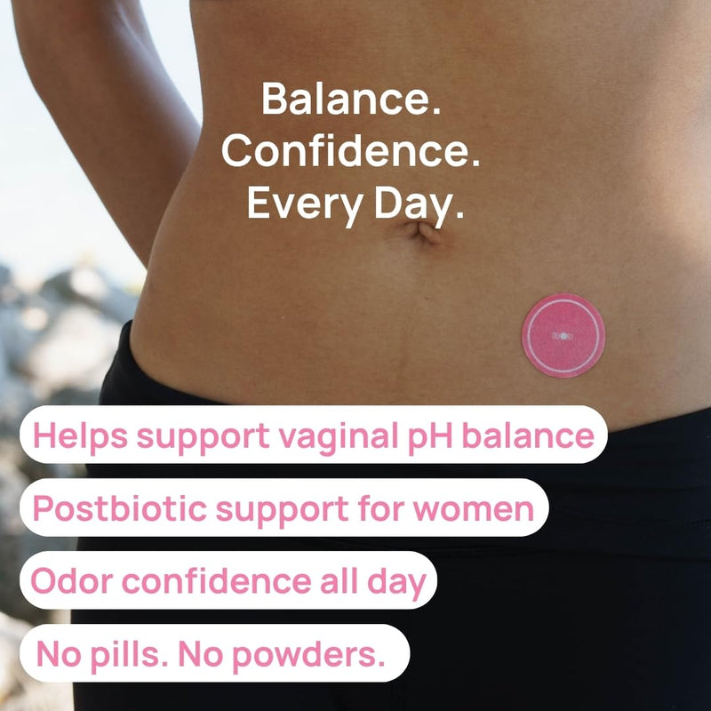 DUORI Flora Patch - Vaginal Postbiotics Support for Women - Promote Healthy Vaginal Odor & Flora - with Cranberry Extract - Vitamin C - Zinc - Vegan Daily Vaginal Health Patch - 30 Patches 1 Pack (30 Patches)