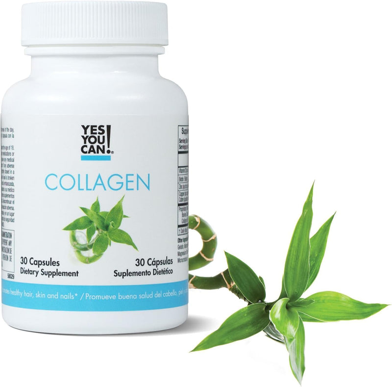 Yes You Can! Collagen Capsules for Hair, Skin & Nails, 30 Capsules, 2 Pack | 290mg bovine collagen with vitamin A, D3, zinc & copper, dietary supplement for women and men