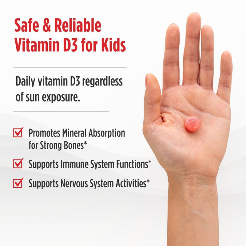 Nordic Naturals Kids Vitamin D3 Gummies, 400 IU, Watermelon - 60 Count | Supports bone health & healthy immunity for growing kids. Delicious wild watermelon splash flavor. 60 servings. 60 Count (Pack of 1)