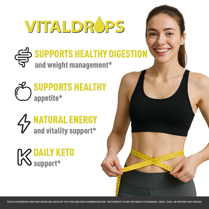 Vital Drops - Official Vital Drops Advanced Formula, VitalDrops Daily Premium Liquid Supplement Support All Natural Multivitamin for Overall Health & Wellness, 1 Bottle for 1 Month