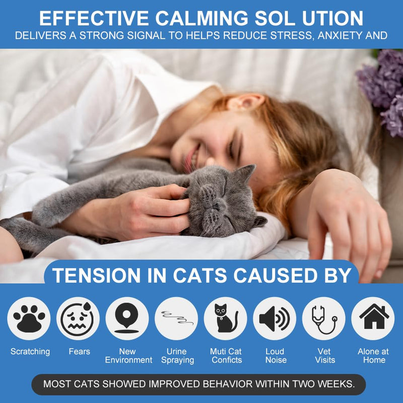 Aomig Pheromone Diffuser Refill for Cats Multi-Cat Household Refill, Cat Calming Plug in Diffuser Refill, Plug In Anxiety Relief Pheromone Diffuser for Cats, Cat Calming Product Calming Pheromone Kit 6PCS-Refill