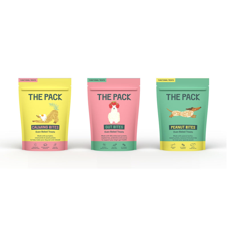 THE PACK Functional Treats: Vet-formulated, allergy-friendly Calming Bites - (8 x 100g packs) 8 x 100g packs