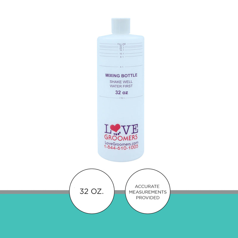 32oz Dilution Bottles - Set of 4 - Professional Pet Shampoo Dilution Bottles for Dog Grooming - Perfect Mixing Bottles for Shampoo, Conditioner, and Grooming Solutions 14716-4 - PawsPlanet Australia