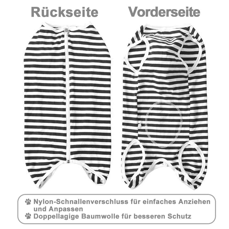 Kukaster Pet Dog Bodysuit After Surgery Female Male Castration Wound Protection Suits for Dogs, Nylon Buckle for Hair Loss, Allergies, Shaving, Black Stripes M - BeesActive Australia