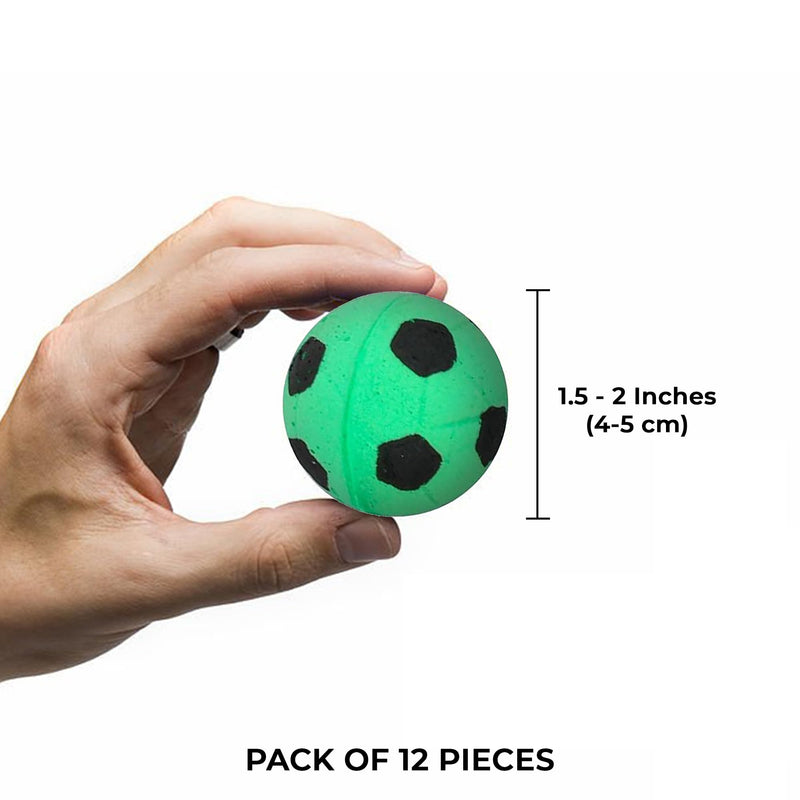 Vila Cat Soccer Balls, Feline Entertainment and Enrichment, Physical, and Mental Workout, Kitty’s Silent Companion, Foam Sponge, Pink, Yellow, Green, Blue, 1.5” -2” (Diameter), 12 Pcs per Pack - BeesActive Australia