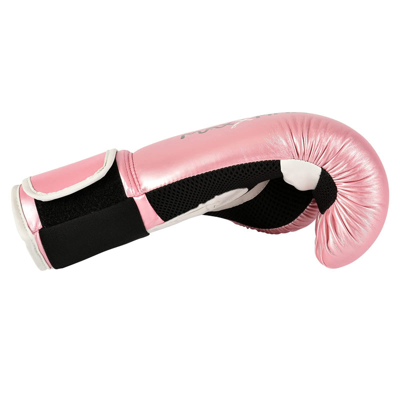 MaxxMMA Pro Style Boxing Gloves for Men & Women, Training Heavy Bag Workout Mitts Muay Thai Sparring Kickboxing Punching Bagwork Fight Gloves Rose Gold 10 oz.