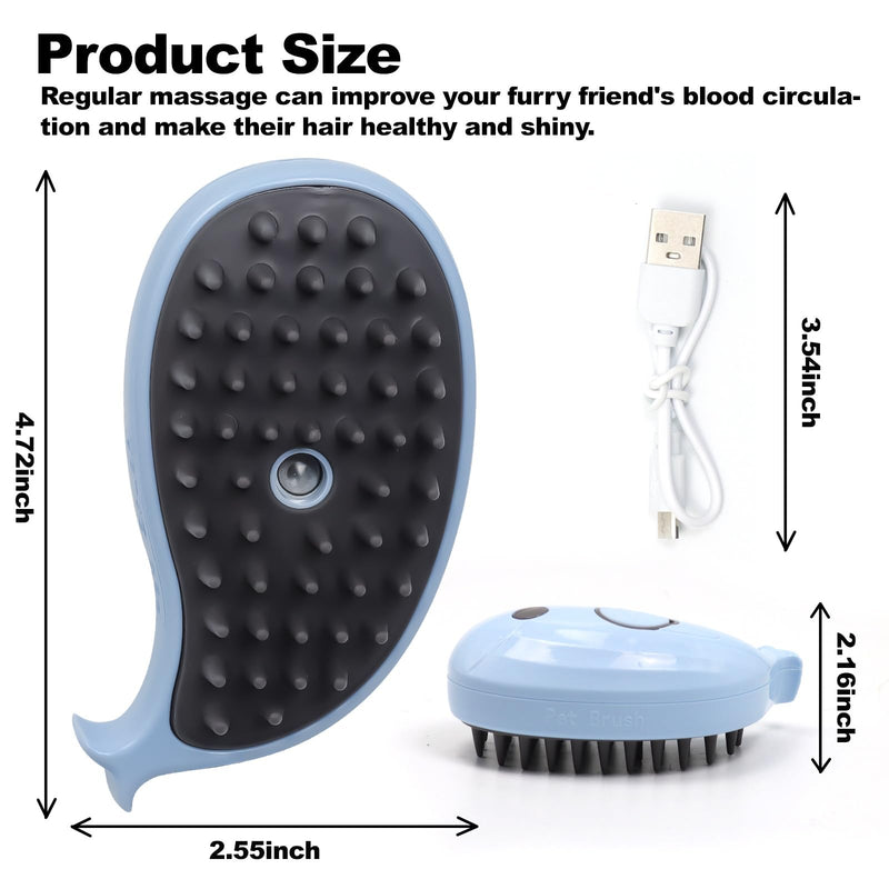 Cat Steam Brush for Shedding with Steam for Cats Gentle Soft Bristles Reduces Static Effectively Removes Loose Hair Prevents Pet Hair Flyaway Massage Function for Reducing Shedding - BeesActive Australia