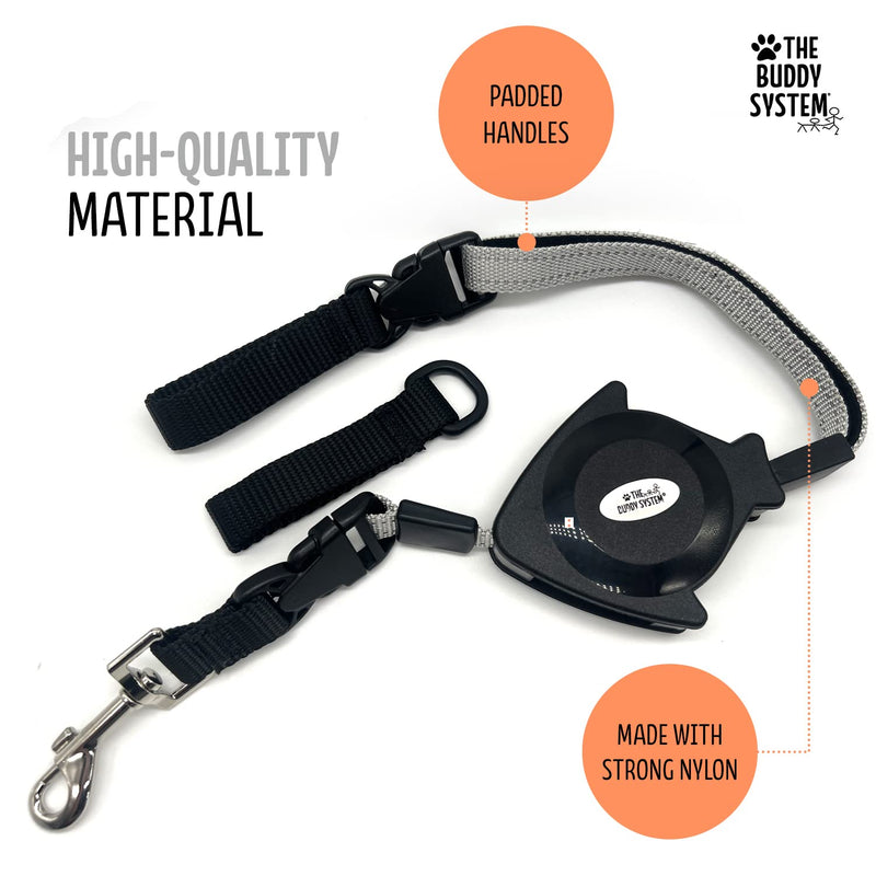 The Buddy System Retract A Buddy - Retractable Hands Free Waist Belt Leash for Walking, Jogging, Running, Hiking and Training Small Dogs Retractable leash Small Dog Black - BeesActive Australia