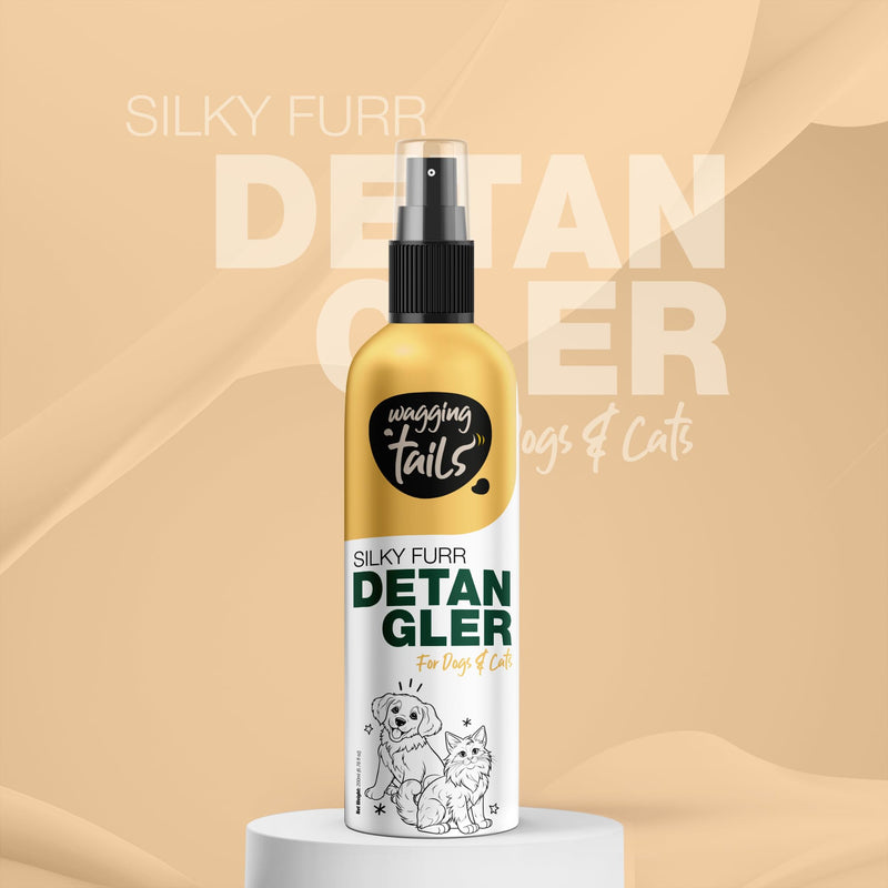 Wagging Tails 4-in-1 Silky Furr Detangler, 6.76 fl oz for Dogs & Cats | Gentle Dematting Grooming Formula | Reduces Discomfort & Prevents Hair Breakage | Maintains Coat Health & Improves Appearance - BeesActive Australia