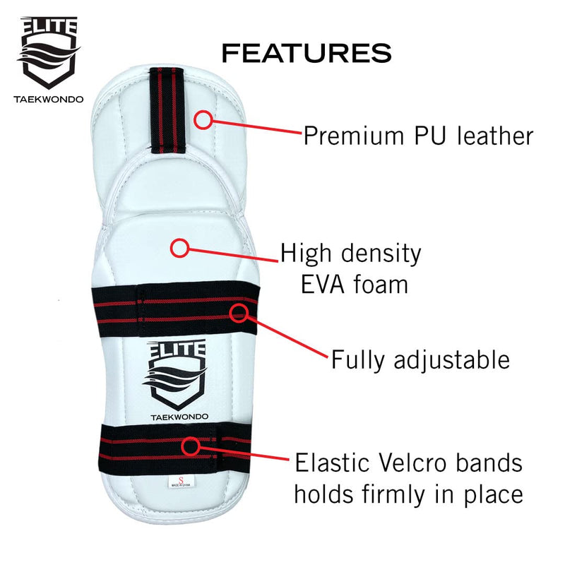ELITE – Taekwondo Forearm & Elbow Guard. Kids & Adults Sizes (TKD Protector) - Comfortable, Lightweight, & Protective Medium