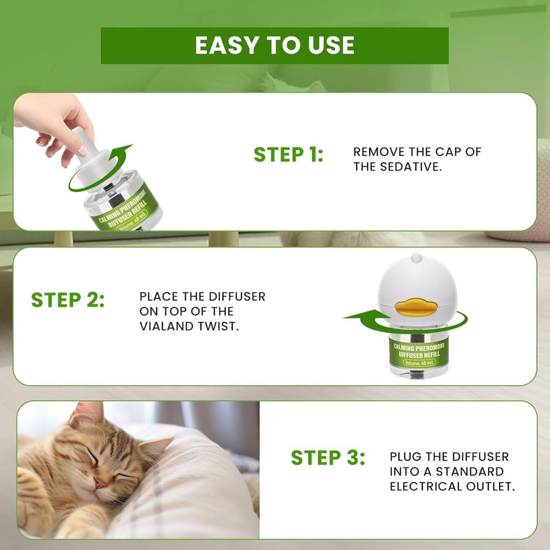 9 Pack Cat Calming Pheromone Diffuser Kit for Cats Refill, Long-Lasting 180 Days Supply Relieve Stress & Anxiety Reduce Fighting Spraying and Scratching for All Cats (3 Plug-Ins & 6 Refills)