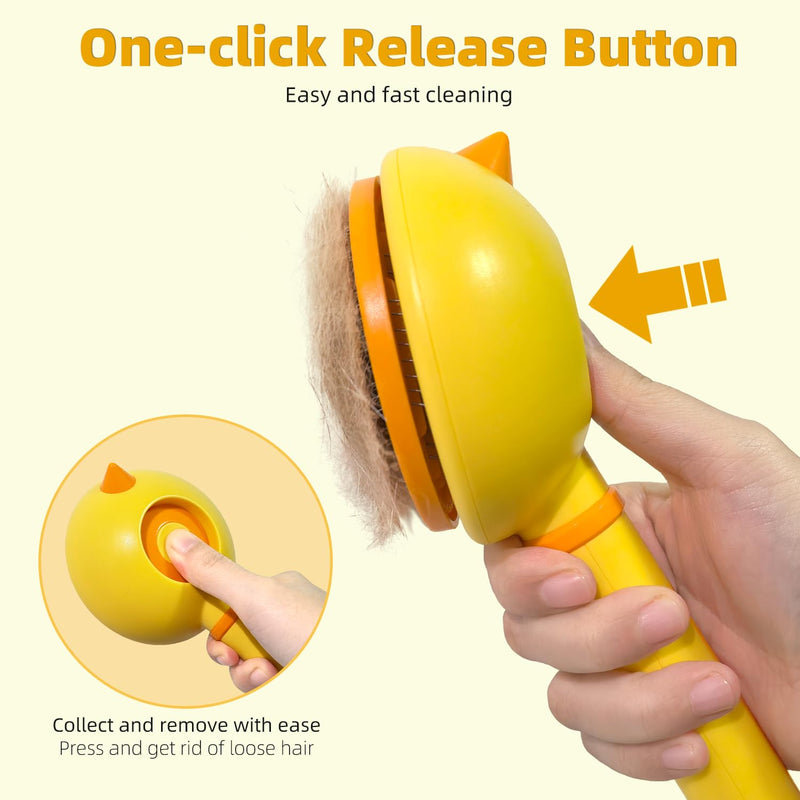 Cat Brush for Shedding, Self-Cleaning Slicker Brush for Indoor Cats, Gently Remove Loose Fur Undercoat, Pet Grooming Massage Deshedding Tool, Suits Long & Short Haried Cats - BeesActive Australia
