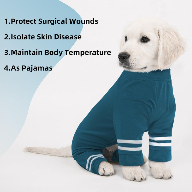 DENTRUN dog pajamas, jumpsuit for small dogs, dog overalls, dog sweaters, dog pajamas, warm and cozy dog pajamas, four-legged dog sweater XL peacock blue - BeesActive Australia