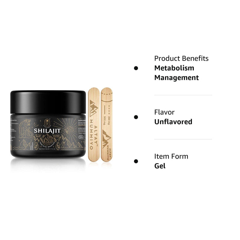 Shilajit Resin with Fulvic Acid & Trace Minerals, Original Siberian Pure Shilajit with 85+ Humic Acid Supplement Gel, Support Metabolism & Immune System - 100 Serving / 50g Unflavored 1.7 Fl Oz (Pack of 1) - BeesActive Australia