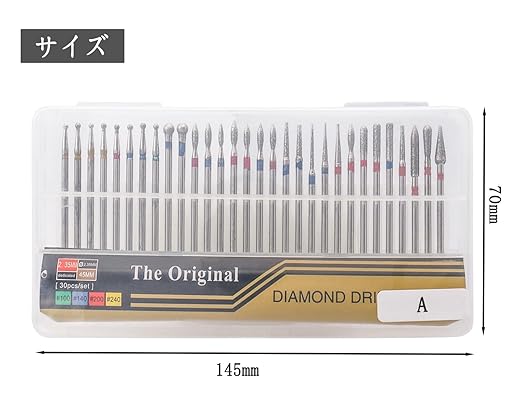 Wolfride Nail Drill Bit, Drill Bit for Nail Machine, 0.09 inch (2.35 mm), Shaft Diameter, Nail Art, Drill Bit, Nail Polishing, Drill Head, Nail Polishing, Ball, Diamond Nail Bit, DIY Nail Tool, - BeesActive Australia
